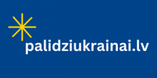 Baneris ar saiti uz tīmekļvietni ukraiņu bēgļu atbalstam latviešu valodā